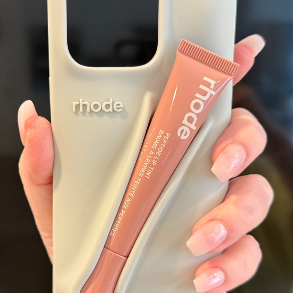 RHODE Light Gray Phone Case w bonus lip tint